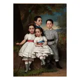 Jules Blaas, 19th century, Portrait of four children, oil on canvas