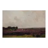 Théophile-Narcisse Chauvel, Cows in a lavender field, oil on canvas