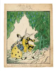A design for Midas by Cecil Beaton, circa 1922-23, watercolour, gouache and pen and ink, sold Jun 2025