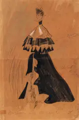 Cecil Beaton, A costume design for Isabel Jeans as 'Mrs Erlynne' in Lady Windermere's Fan, 1945-1946, watercolour, crayon and pencil