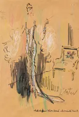 Cecil Beaton, A costume design for Dorothy Dickson as 'Lady Grayston' in Our Betters, Playhouse, circa 1945-46, watercolour, pen and ink, chalk and pencil