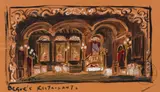 Cecil Beaton, A set design for the interior of a restaurant, watercolour, gouache and pen and ink