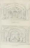 Cecil Beaton, Two set designs, pencil
