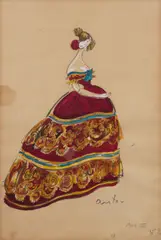 Cecil Beaton, A costume design for La Traviata, 1966, watercolour and gouache