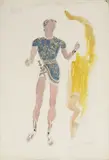 Oliver Messel, A costume design for Stewart Granger as 'Apollodorus' in Caesar and Cleopatra, 1945, watercolour and pencil