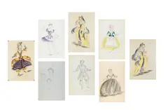 Oliver Messel, Seven costume designs for opera and ballet, to include examples for The Sleeping Beauty, 1946 and The Marriage of Figaro, 1955, Comprising designs for: