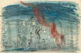 Oliver Messel, A set design for Ring Round the Moon, Globe Theatre, 1950, gouache, watercolour, chalk and pencil