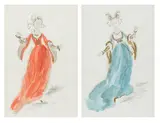 Oliver Messel, Two costume designs, possibly for Le Comte Ory