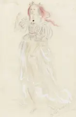 A costume design for 'The Lady' by Oliver Messel, pencil, gouache and watercolour, sold Jun 2025