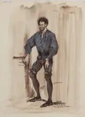 Irene Sharaff, A costume design for Richard Burton as Petruchio in The Taming of the Shrew, 1967, watercolour, gouache and pencil