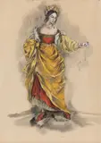 Irene Sharaff, Four costume designs for Elizabeth Taylor as 'Kate' in The Taming of the Shrew, circa 1961-66, watercolour and gouache