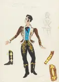 Osbert Lancaster, A costume design for Coppelia, circa 1954, watercolour, gouache and pencil