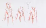 Beatrice Dawson, Seven costume designs for Claire Bloom as 'Blanche Dubois' in A Streetcar named Desire, Piccadilly Theatre, 1974, coloured pencil, gouache, pencil and pen and ink
