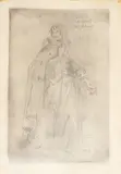Roger Furse, A costume design for Peggy Ashcroft as 'Viola' in Twelfth Night, The Old Vic, 1950, pencil and crayon
