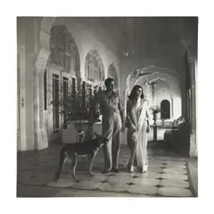 Cecil Beaton, Sawai Man Singh II, Maharaja of Jaipur and Maharani Gayatri Devi, Rajmata of Jaipur, circa 1944, Two portraits of the couple, circa 1944, gelatin silver prints, possibly printed later, one with photographer's ink-stamp credit to reverse (2)