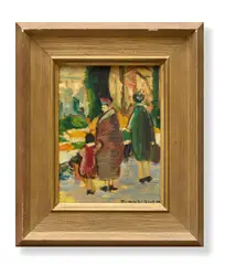 Piet van der Hem, Window Shopping, oil on board