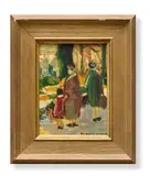Piet van der Hem, Window Shopping, oil on board