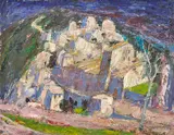 Anne Redpath Obe Rsa Ara Lld Arws Roi Rba, Hillside Village, Corsica, oil on board