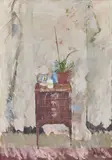 John G Boyd Rp Rgi, Still life with plant and jug, oil on canvas