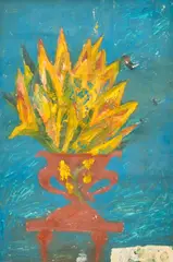 James Dixon, Still Life, Brown Vase, oil on paper