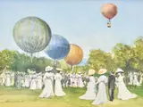 John S. Goodall, Ballooning in the park, watercolour, gouache and pencil