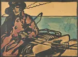 Jack Butler Yeats, Jarvey, Woodcut with handcolouring