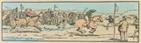 Jack Butler Yeats, Four woodblock prints, to include The Strand Races: The Start, Woodblock with handcolouring