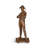 René de Saint-Marceaux, patinated bronze figure of a harlequin, patinated bronze
