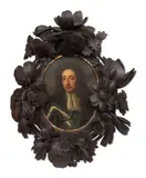 Willem Wissing, Portrait of King William III, bust-length, in armour, oil on copper, oval