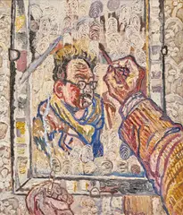 John Bratby R.A., Self-portrait with Fingerprints, 1957, oil on hardboard