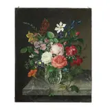Johann Kohberger, Nature morte aux roses, oil on canvas