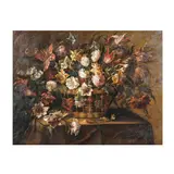 Ecole française, Nature morte aux fleurs dans une corbeille