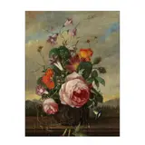 XIXe siècle Ecole française, Nature morte aux roses, oil on panel