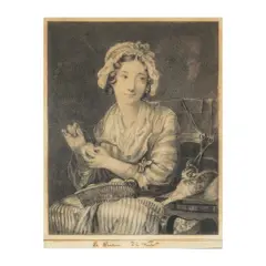La devineuse by J. Bellefroed, black chalk on paper, offered Nov 2024