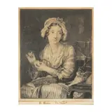 J. Bellefroed, La devineuse, black chalk on paper