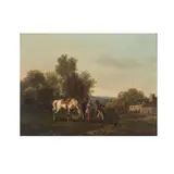Jean Duplessis-Bertaux, Le repos de la monture, oil on panel