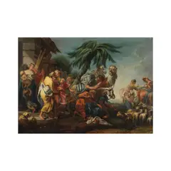La séparation de Laban et de Jacob by François Boucher, oil on paper laid down on canvas, sold Nov 2024