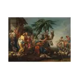François Boucher, La séparation de Laban et de Jacob, oil on paper laid down on canvas