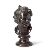 Louis-François Roubiliac, patinated bronze bust of 'The Laughing Child', patinated bronze