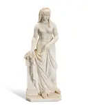William Brodie, carved marble figure of a classical semi-clad maiden, marble