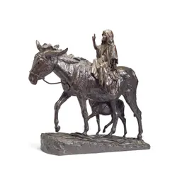 Jean-Léon Gérôme, patinated bronze model of 'Young Christ entering Jerusalem', patinated bronze