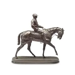 Pierre-Jules Mêne, patinated bronze model of 'Jockey À Cheval No 1', patinated bronze