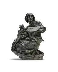 Edward Alfred Briscoe Drury Ra, patinated bronze allegorical figure emblematic of the arts, patinated bronze