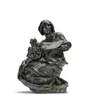 Edward Alfred Briscoe Drury Ra, patinated bronze allegorical figure emblematic of the arts, patinated bronze