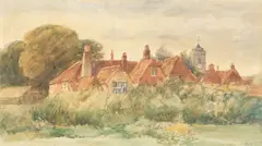 Arthur James Stark, Cottage scene, watercolour over traces of pencil