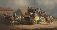 Charles Cooper Henderson, The Worcester to London Royal Mail coach, oil on canvas