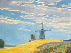 Fritz Gartner, The windmill, oil on canvas