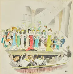 Cecil Beaton, A Broadway Fantasy, watercolour, pen and ink and pencil on paper