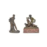 Louis-Léopold Chambard, patinated bronze figure of 'L'Esclave enchaîné', patinated bronze