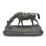 Piere Jules Mêne, bronze model of 'Jument à L'Écurie Jouant Avec un Chien (mare with dog)', bronze